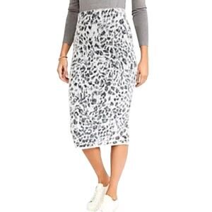 Ann Taylor Gray and White Midi Skirt New with Tag